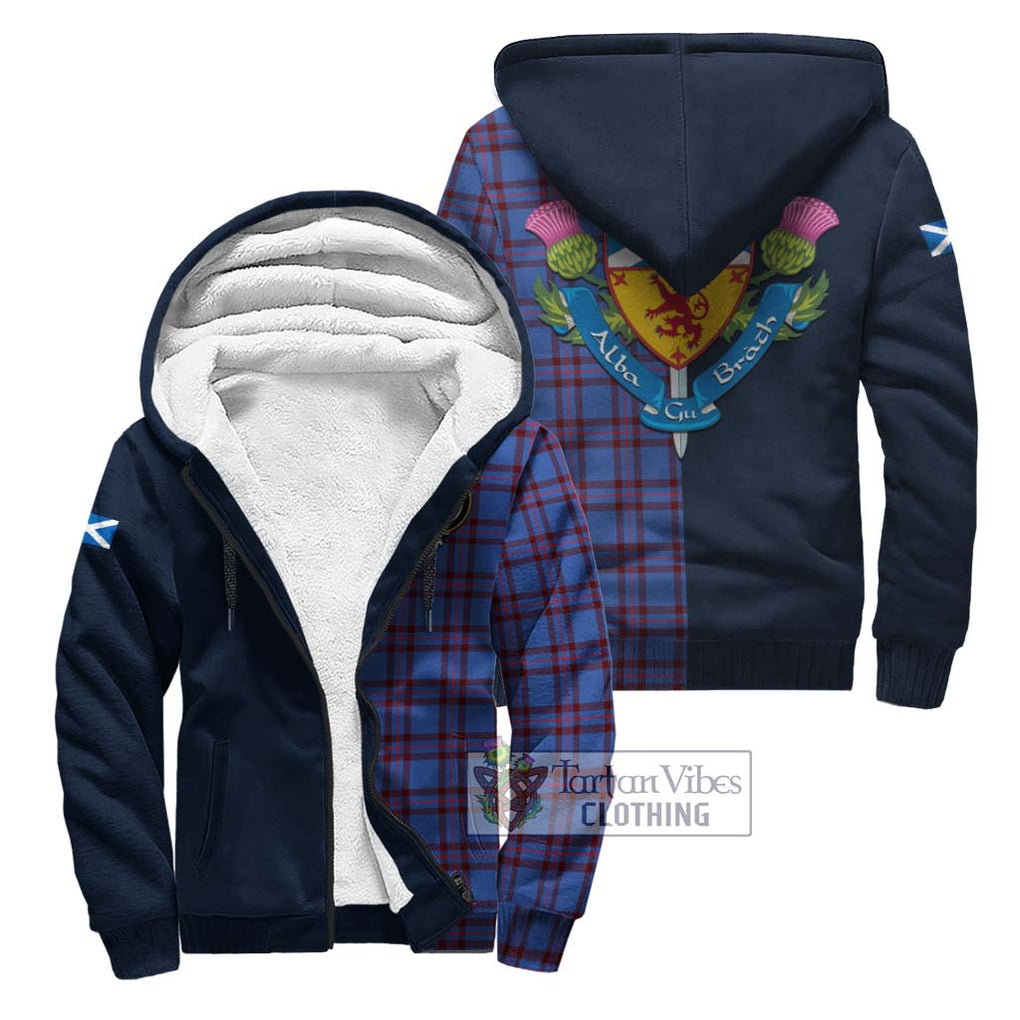 Tartan Vibes Clothing Elliot Modern Tartan Sherpa Hoodie with Scottish Lion Royal Arm Half Style