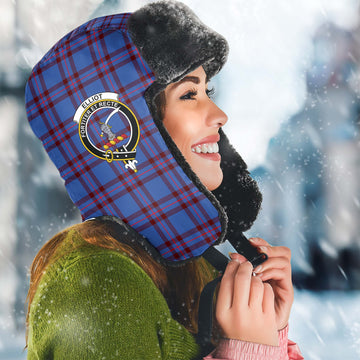 Elliot Modern Tartan Winter Trapper Hat with Family Crest