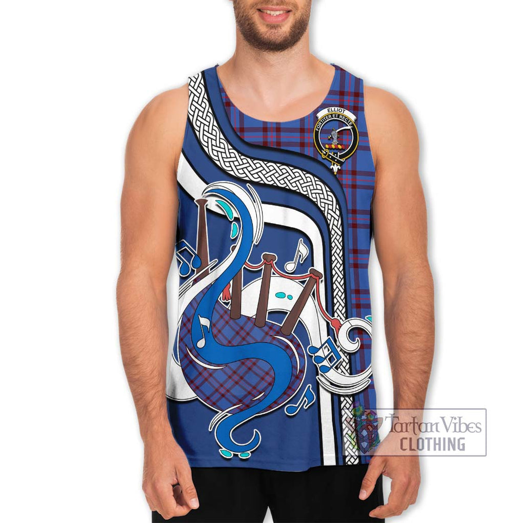 Elliot Modern Tartan Men's Tank Top with Epic Bagpipe Style Men - Tartanvibesclothing Shop