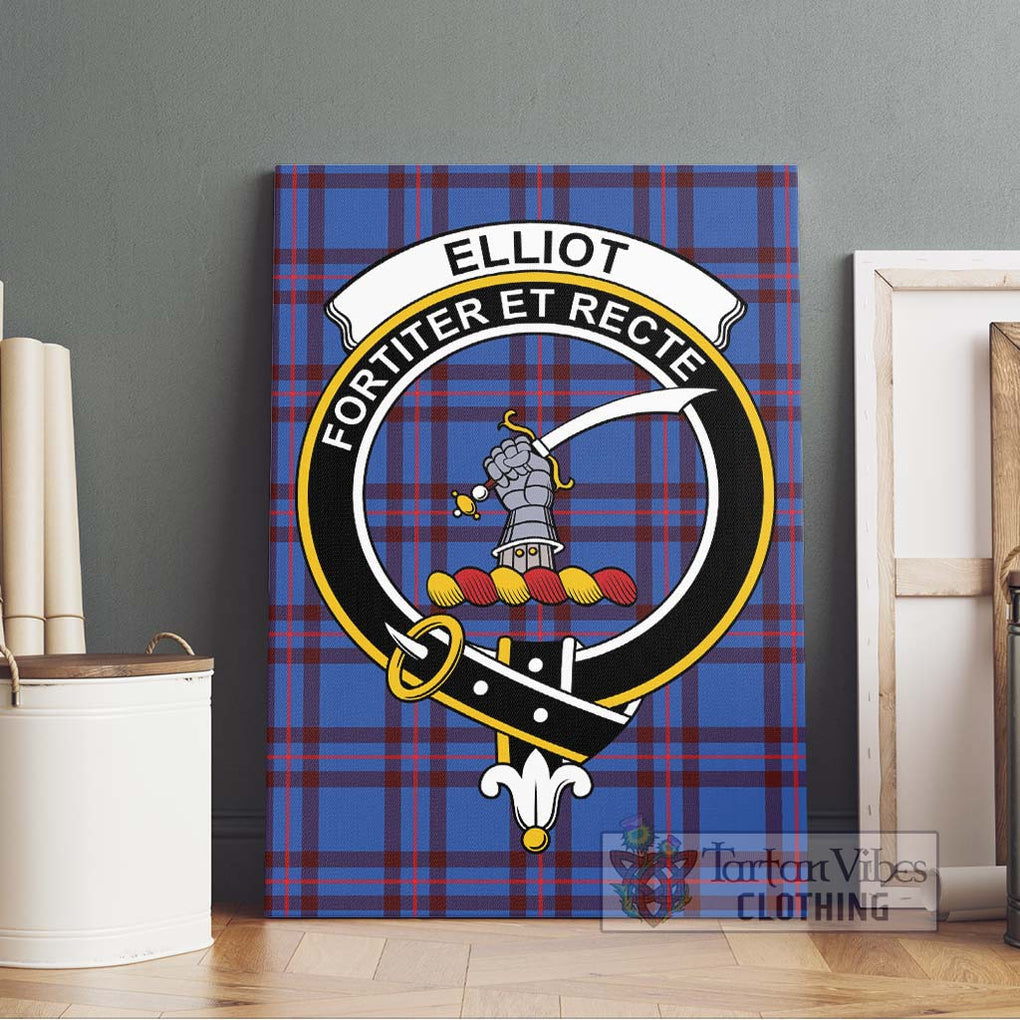 Elliot Modern Tartan Canvas Print Wall Art with Family Crest Without Frame - Tartan Vibes Clothing