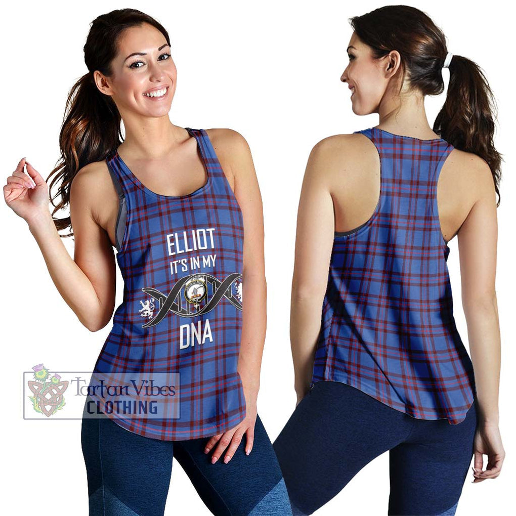 Elliot Modern Tartan Women's Racerback Tanks with Family Crest DNA In Me Style 4XL - Tartanvibesclothing Shop