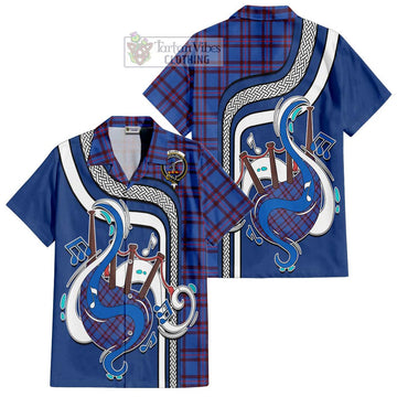 Elliot Modern Tartan Short Sleeve Button Shirt with Epic Bagpipe Style