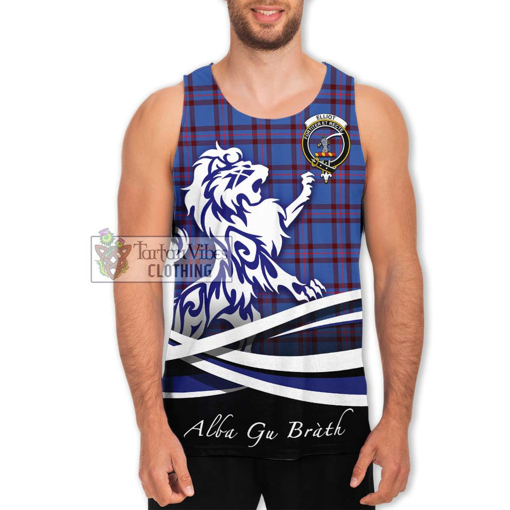 Elliot Modern Tartan Men's Tank Top with Alba Gu Brath Regal Lion Emblem Men - Tartanvibesclothing Shop