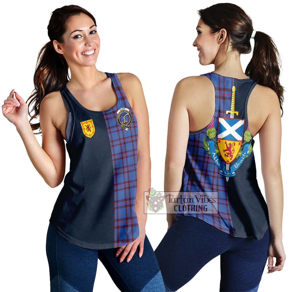 Tartan Vibes Clothing Elliot Modern Tartan Women's Racerback Tanks with Scottish Lion Royal Arm Half Style