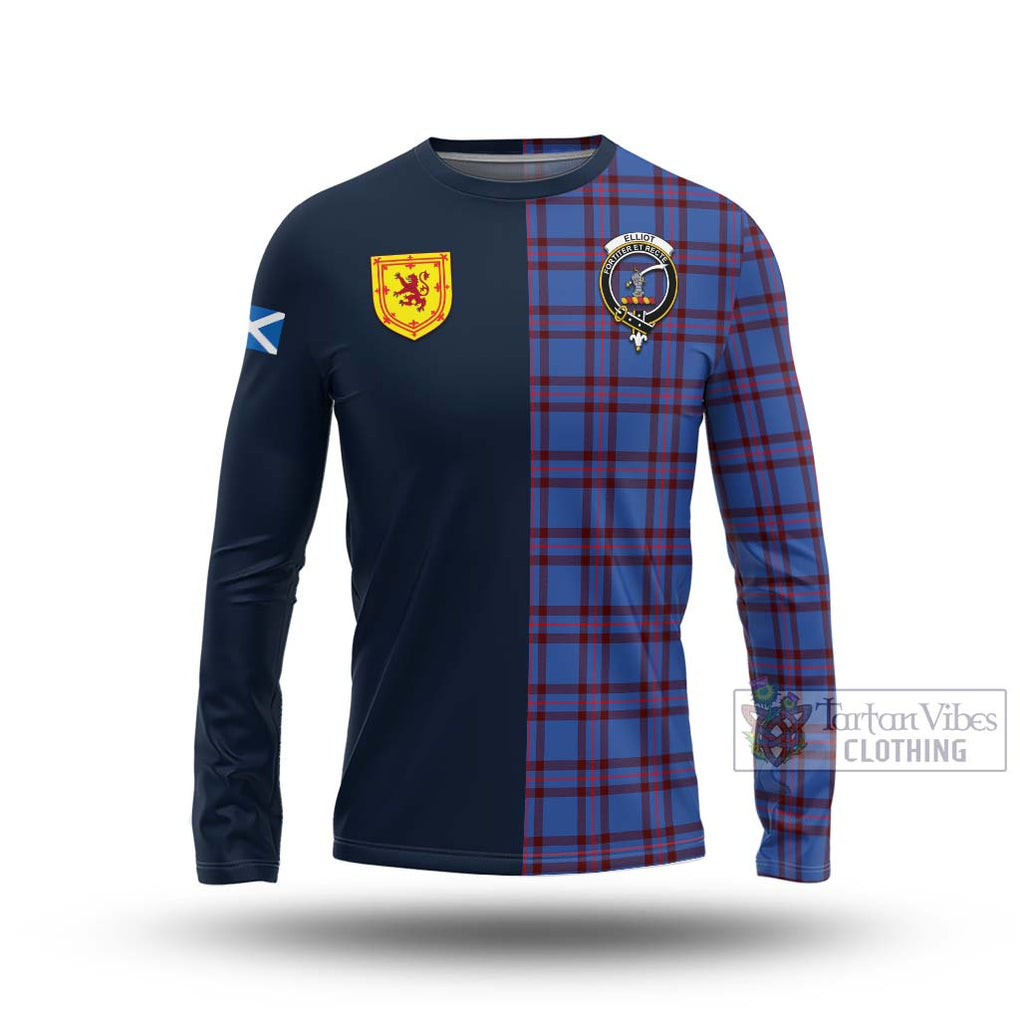 Tartan Vibes Clothing Elliot Modern Tartan Long Sleeve T-Shirt with Scottish Lion Royal Arm Half Style