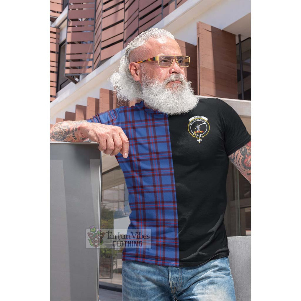 Tartan Vibes Clothing Elliot Modern Tartan Cotton T-shirt with Family Crest and Half Of Me Style