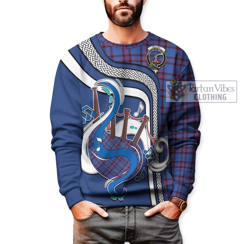 Elliot Modern Tartan Sweatshirt with Epic Bagpipe Style Unisex - Tartanvibesclothing Shop