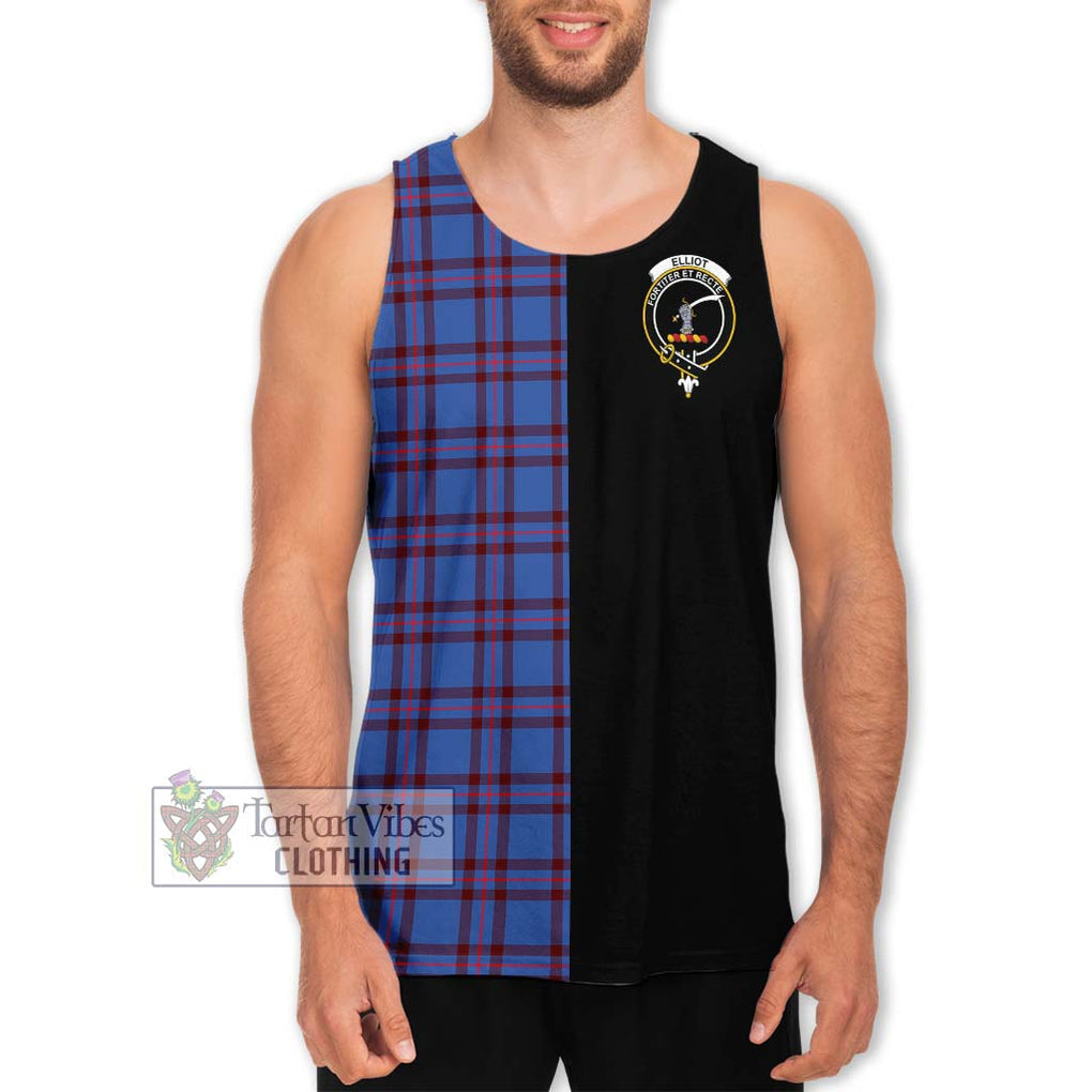 Elliot Modern Tartan Men's Tank Top with Family Crest and Half Of Me Style Men - Tartanvibesclothing Shop