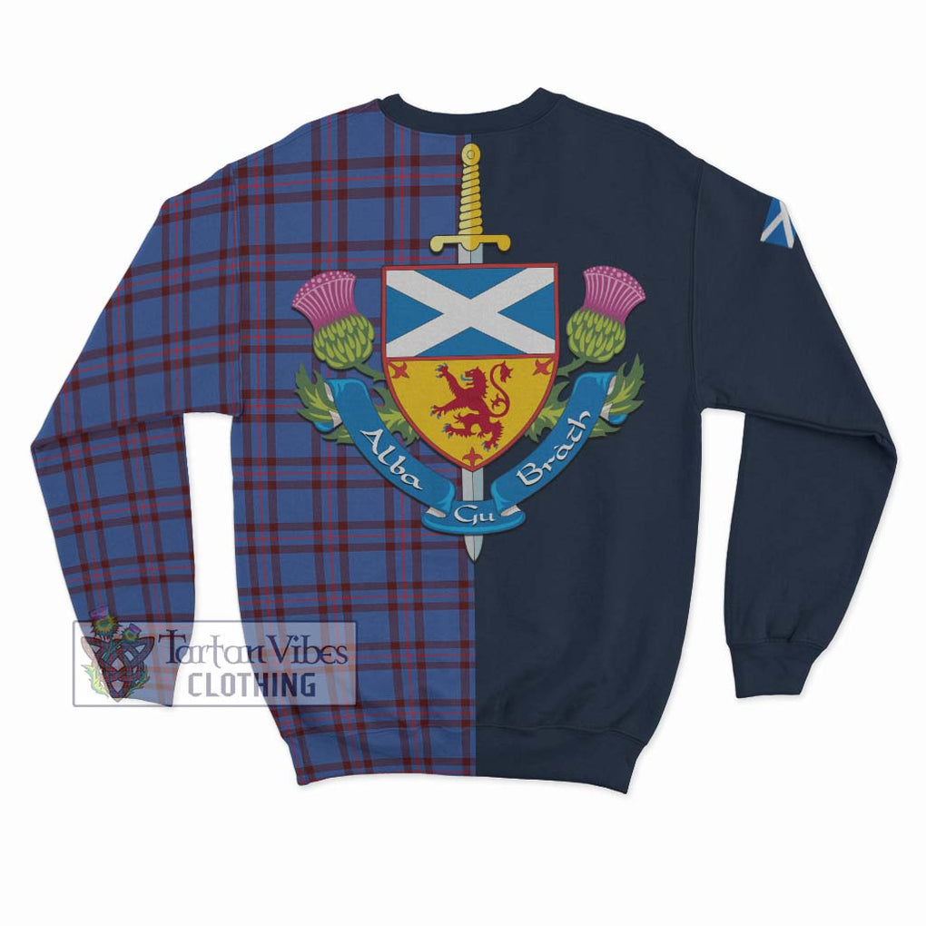 Tartan Vibes Clothing Elliot Modern Tartan Sweatshirt with Scottish Lion Royal Arm Half Style