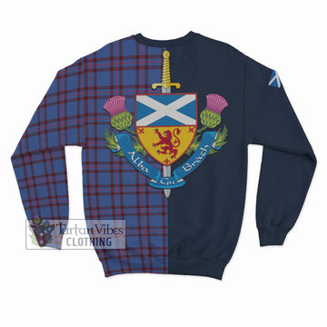 Elliot Modern Tartan Sweatshirt Alba with Scottish Lion Royal Arm Half Style