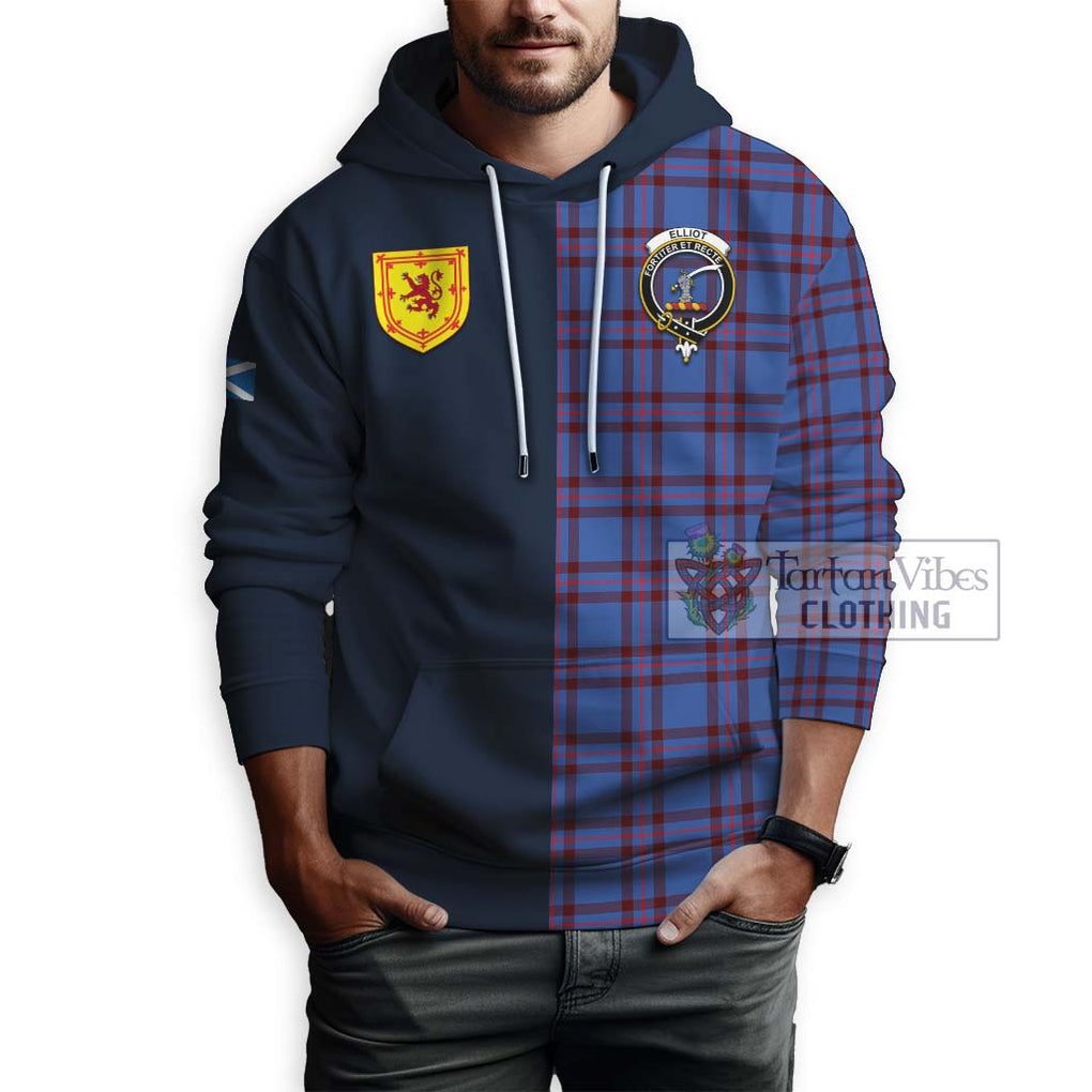 Tartan Vibes Clothing Elliot Modern Tartan Hoodie with Scottish Lion Royal Arm Half Style