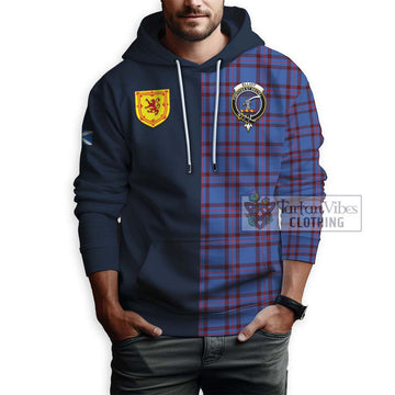 Elliot Modern Tartan Hoodie Alba with Scottish Lion Royal Arm Half Style