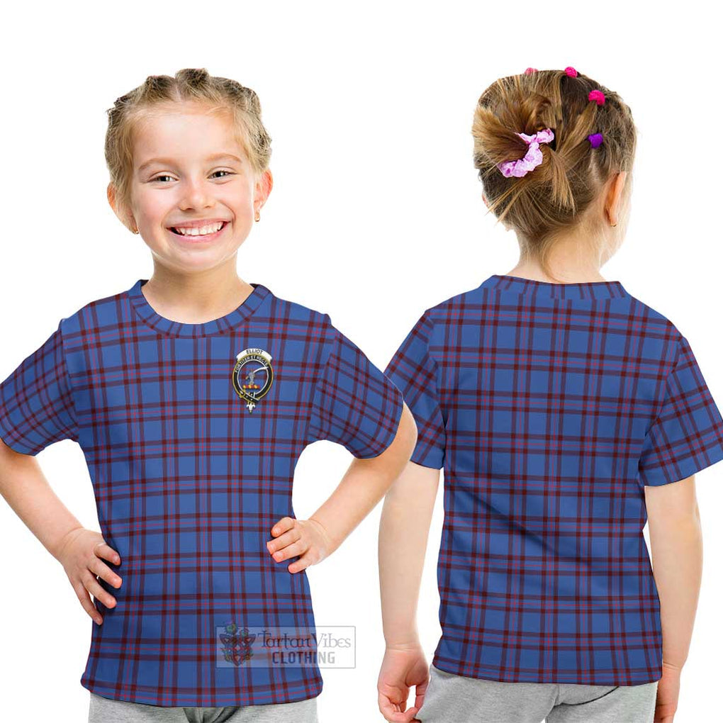 Elliot Modern Tartan Kid T-Shirt with Family Crest - Tartanvibesclothing Shop