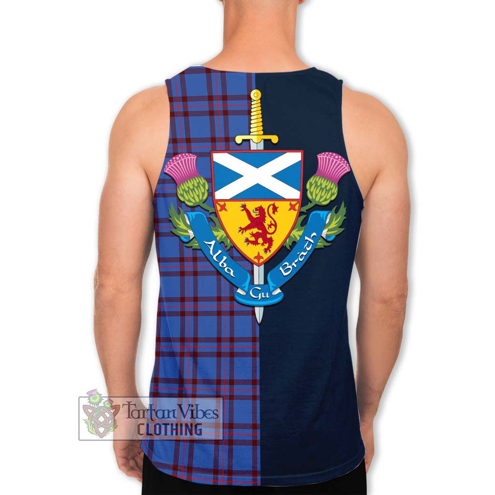 Tartan Vibes Clothing Elliot Modern Tartan Men's Tank Top with Scottish Lion Royal Arm Half Style