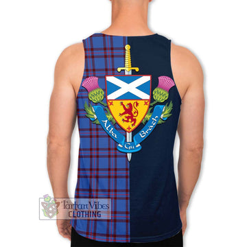 Elliot Modern Tartan Men's Tank Top Alba with Scottish Lion Royal Arm Half Style