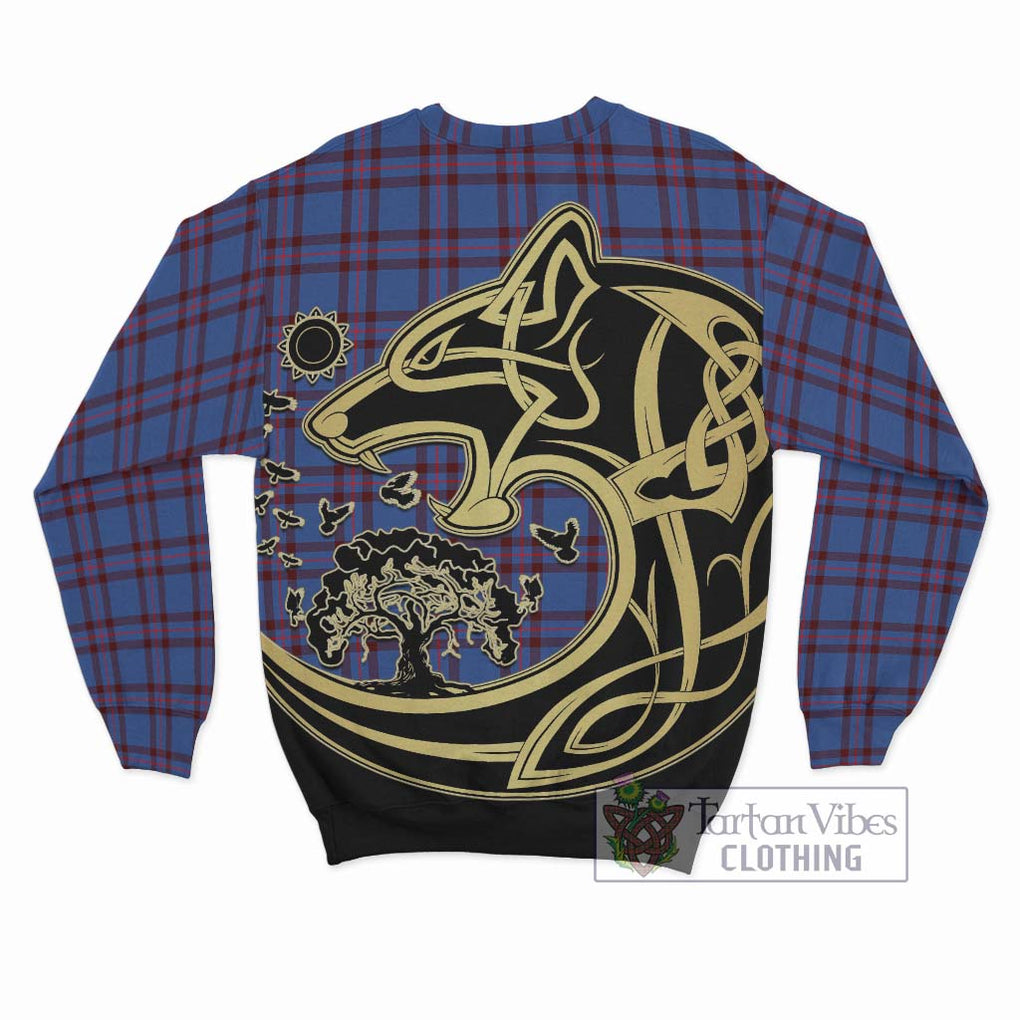 Elliot Modern Tartan Sweatshirt with Family Crest Celtic Wolf Style - Tartan Vibes Clothing