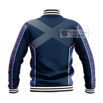 Elliot Modern Tartan Baseball Jacket with Family Crest and Lion Rampant Vibes Sport Style