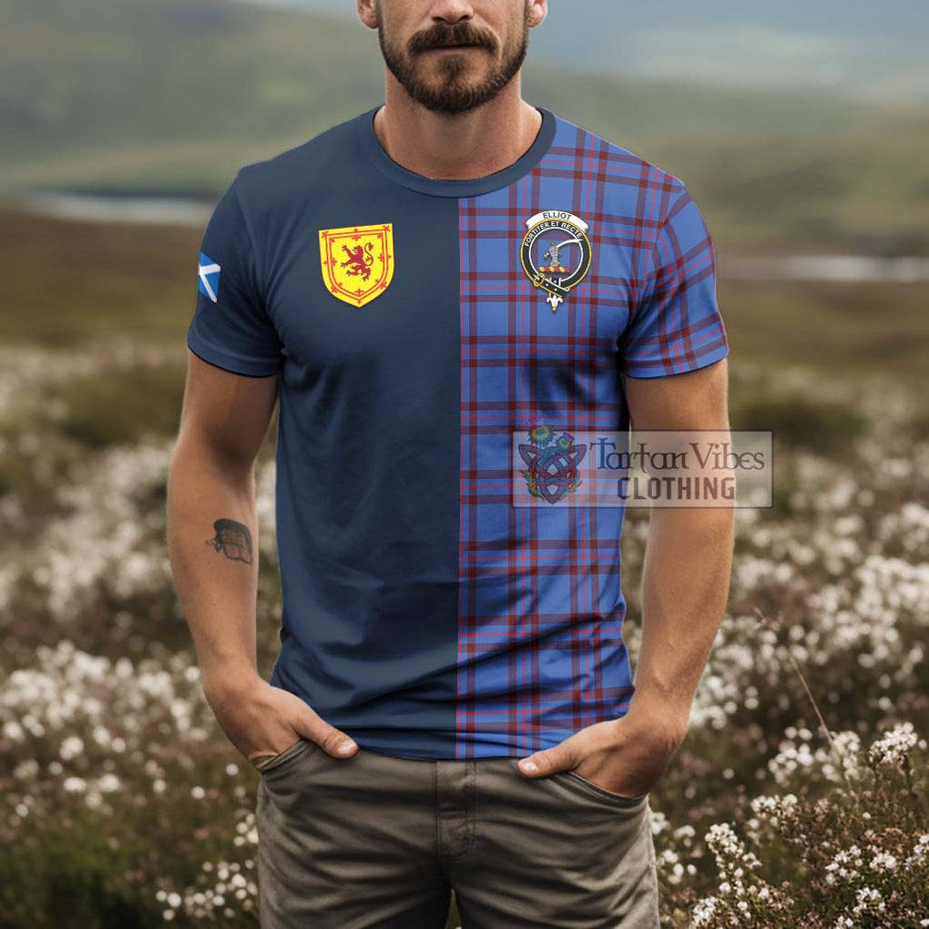 Tartan Vibes Clothing Elliot Modern Tartan T-Shirt Alba with Scottish Lion Royal Arm Half Style