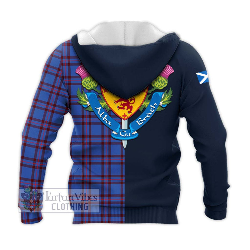 Tartan Vibes Clothing Elliot Modern Tartan Knitted Hoodie with Scottish Lion Royal Arm Half Style