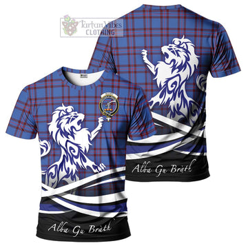 Elliot Modern Tartan Cotton T-shirt with Alba Gu Brath Regal Lion Emblem