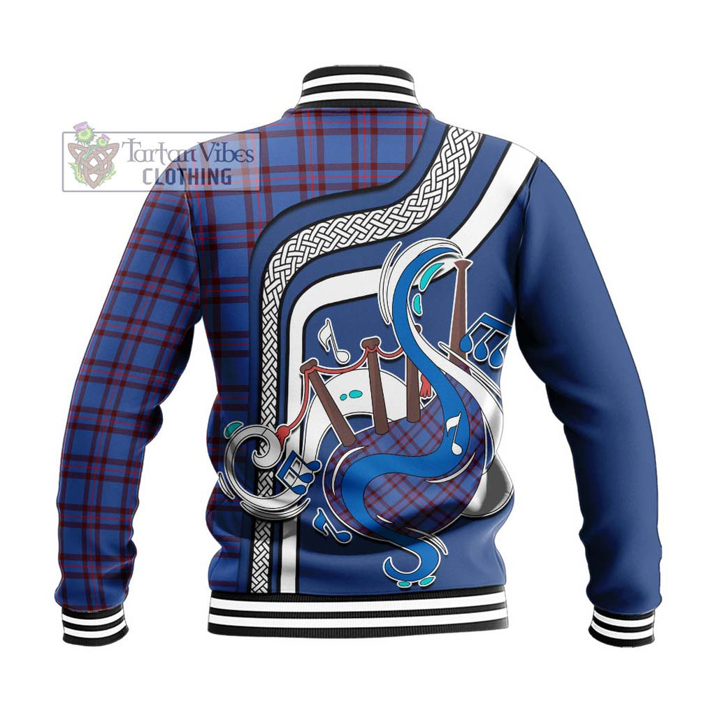 Tartan Vibes Clothing Elliot Modern Tartan Baseball Jacket with Epic Bagpipe Style