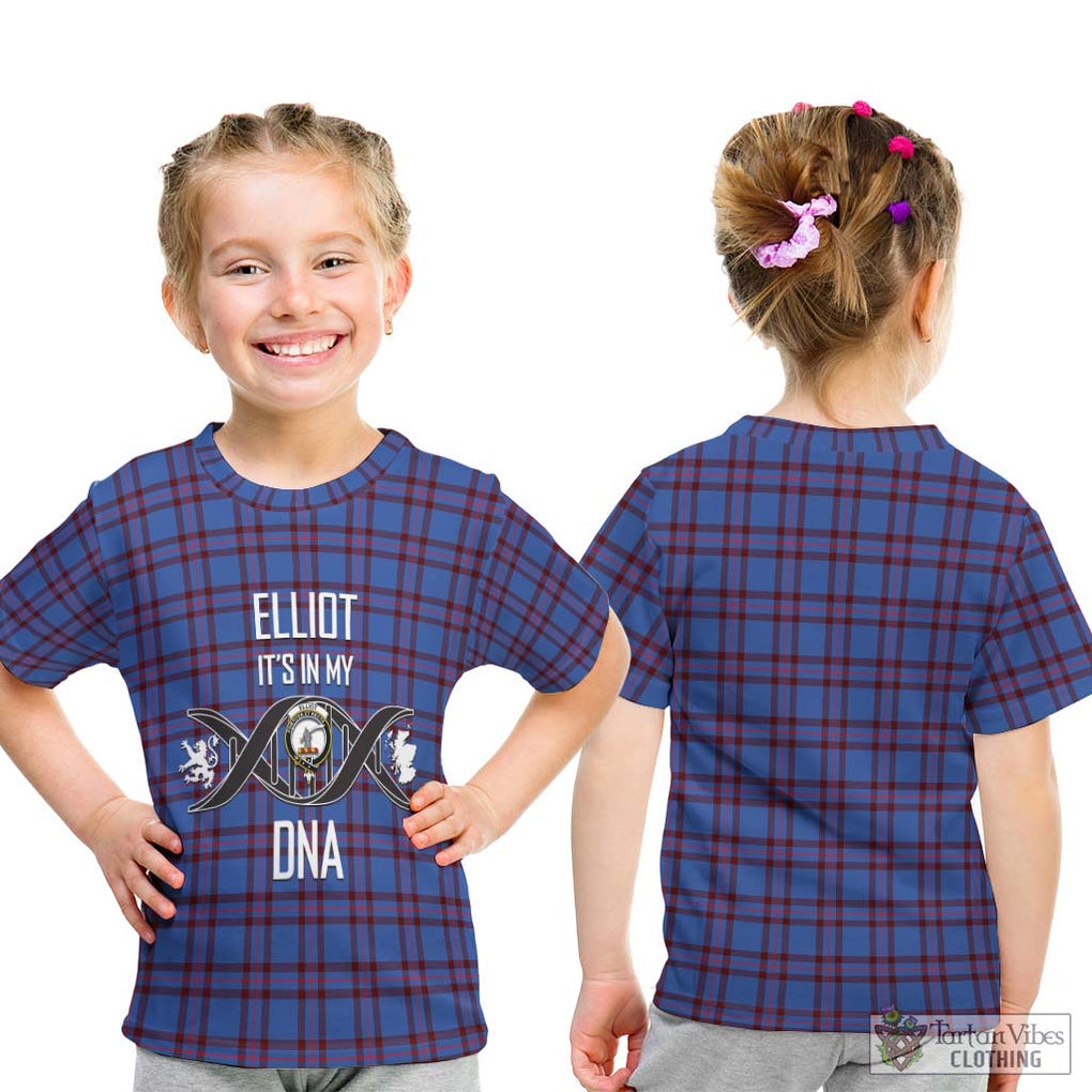 Elliot Modern Tartan Kid T-Shirt with Family Crest DNA In Me Style - Tartanvibesclothing Shop