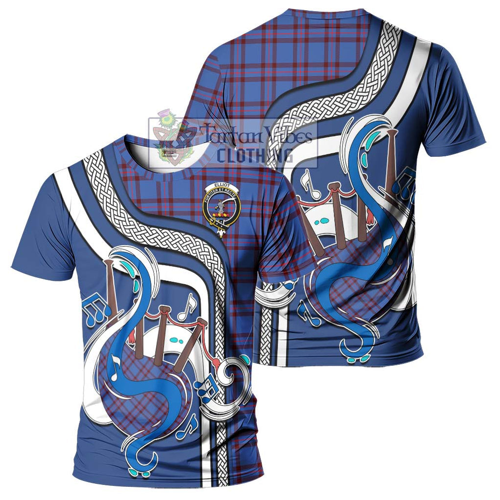 Elliot Modern Tartan T-Shirt with Epic Bagpipe Style - Tartanvibesclothing Shop