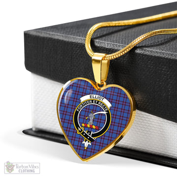 Elliot Modern Tartan Heart Necklace with Family Crest