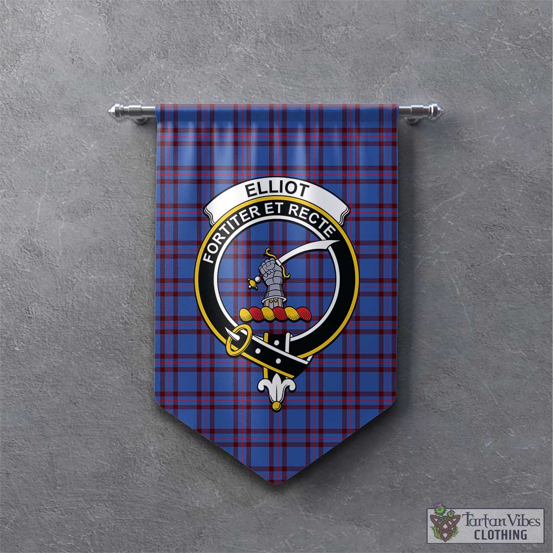 Tartan Vibes Clothing Elliot Modern Tartan Gonfalon, Tartan Banner with Family Crest