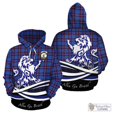 Elliot Modern Tartan Hoodie with Alba Gu Brath Regal Lion Emblem