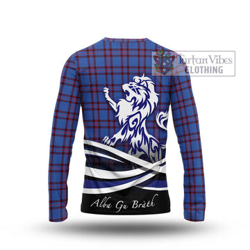 Elliot Modern Tartan Long Sleeve T-Shirt with Alba Gu Brath Regal Lion Emblem