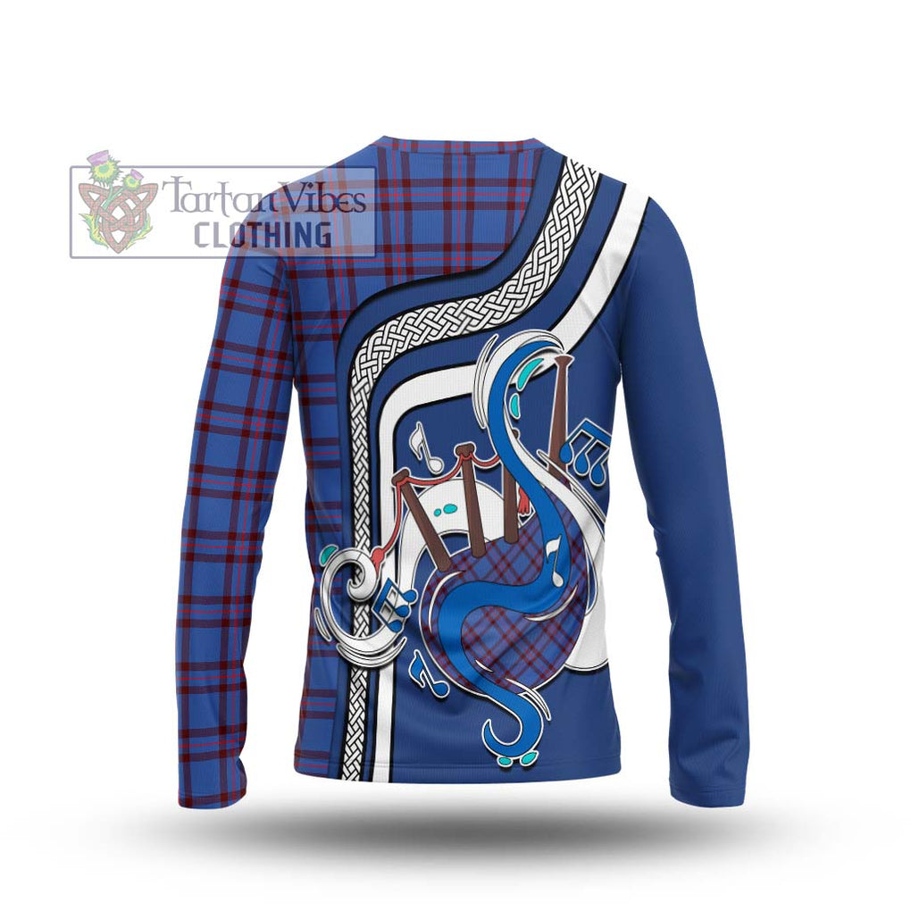 Tartan Vibes Clothing Elliot Modern Tartan Long Sleeve T-Shirt with Epic Bagpipe Style