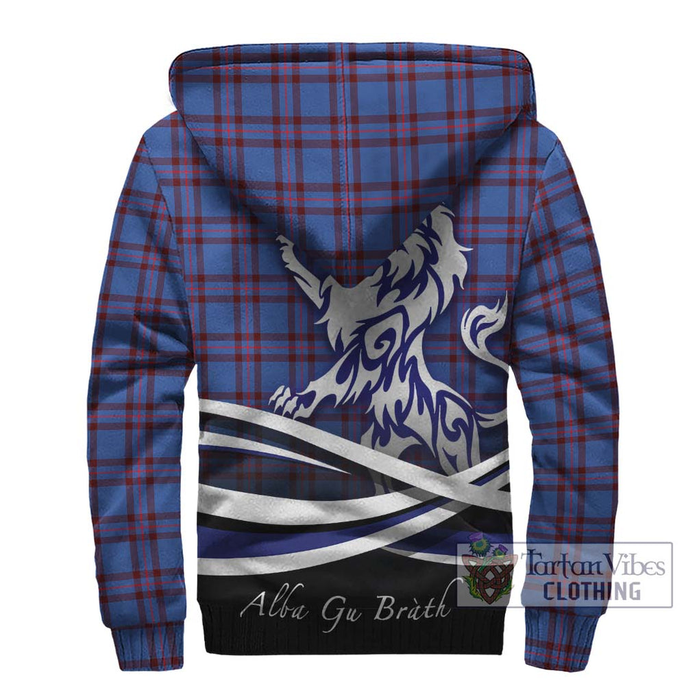 Elliot Modern Tartan Sherpa Hoodie with Alba Gu Brath Regal Lion Emblem - Tartanvibesclothing Shop