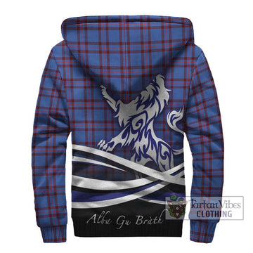 Elliot Modern Tartan Sherpa Hoodie with Alba Gu Brath Regal Lion Emblem