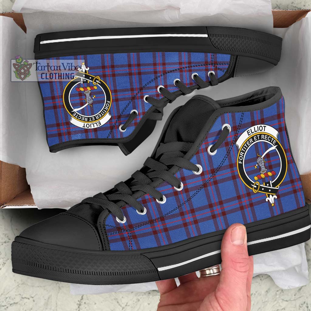 Tartan Vibes Clothing Elliot Modern Tartan High Top Shoes with Family Crest