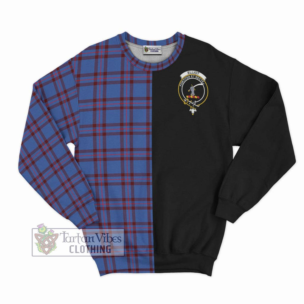 Elliot Modern Tartan Sweatshirt with Family Crest and Half Of Me Style - Tartanvibesclothing Shop