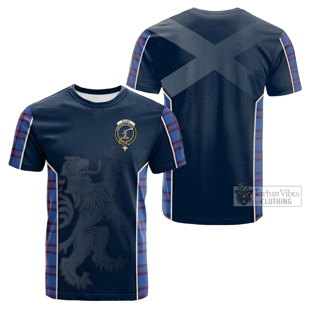 Tartan Vibes Clothing Elliot Modern Tartan Cotton T-shirt with Family Crest and Lion Rampant Vibes Sport Style