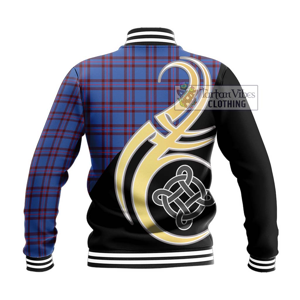 Elliot Modern Tartan Baseball Jacket with Family Crest and Celtic Symbol Style - Tartan Vibes Clothing