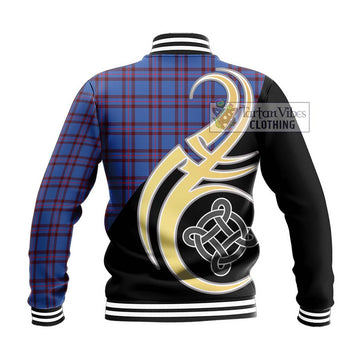 Elliot Modern Tartan Baseball Jacket with Family Crest and Celtic Symbol Style