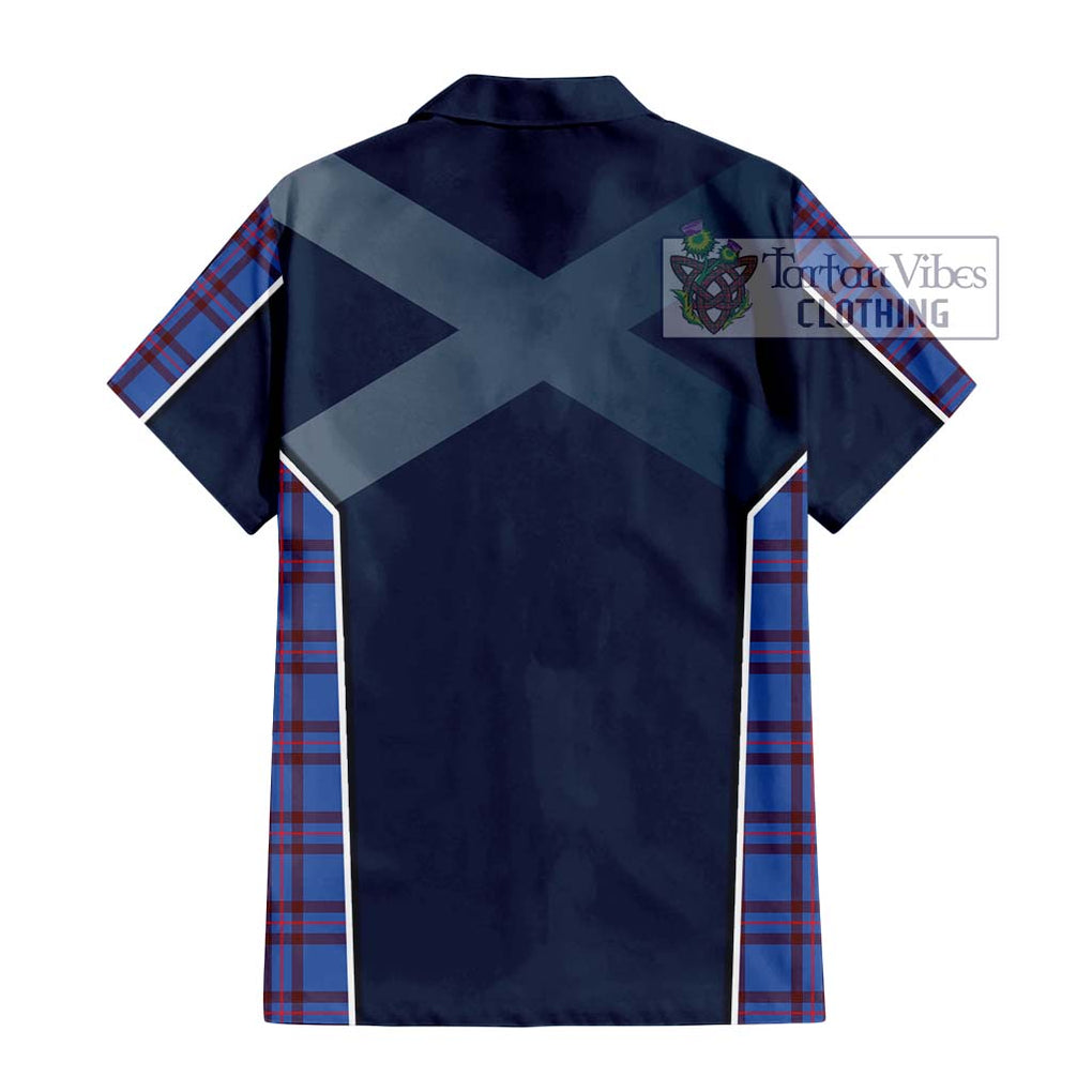 Elliot Modern Tartan Short Sleeve Button Shirt with Family Crest and Lion Rampant Vibes Sport Style - Tartan Vibes Clothing