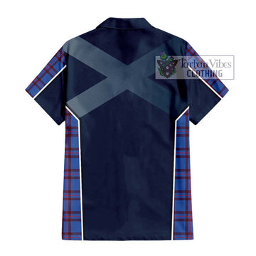 Elliot Modern Tartan Short Sleeve Button Shirt with Family Crest and Lion Rampant Vibes Sport Style