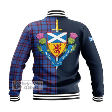 Elliot Modern Tartan Baseball Jacket Alba with Scottish Lion Royal Arm Half Style