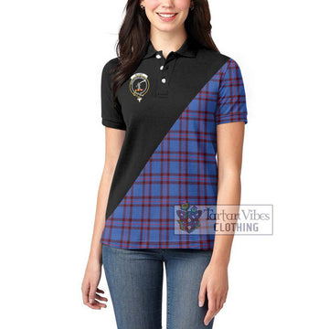 Elliot Modern Tartan Women's Polo Shirt with Family Crest and Military Logo Style