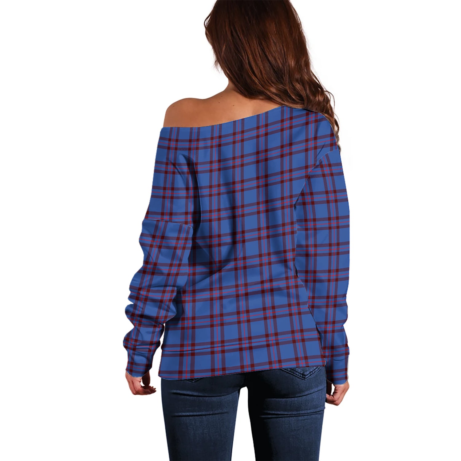 Elliot Modern Tartan Off Shoulder Women Sweater - Tartanvibesclothing