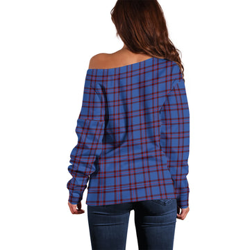 Elliot Modern Tartan Off Shoulder Women Sweater with Family Crest