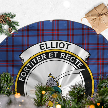 Elliot Modern Tartan Christmas Tree Skirt with Family Crest