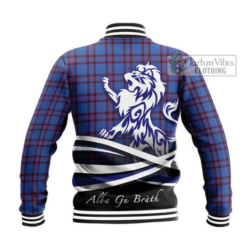 Elliot Modern Tartan Baseball Jacket with Alba Gu Brath Regal Lion Emblem