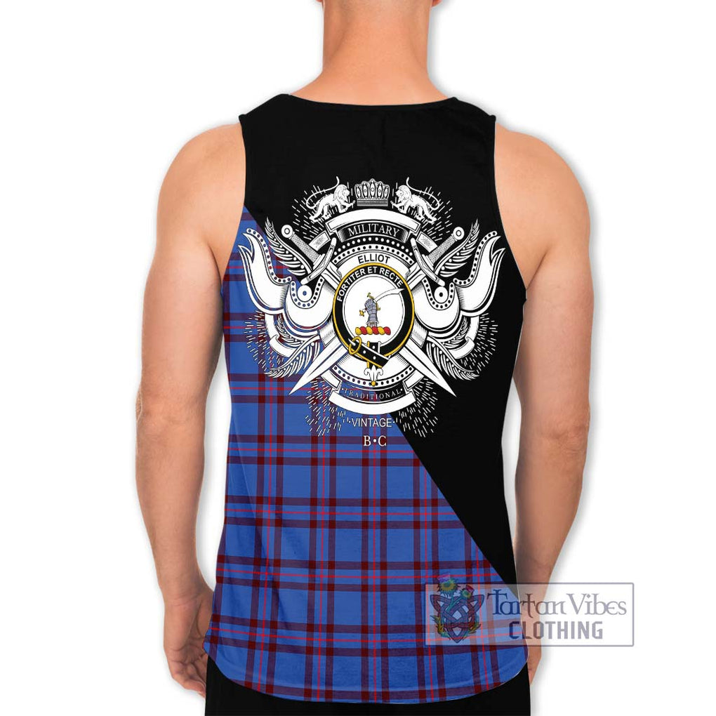 Elliot Modern Tartan Men's Tank Top with Family Crest and Military Logo Style - Tartanvibesclothing Shop