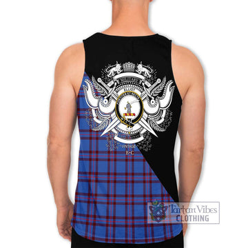 Elliot Modern Tartan Men's Tank Top with Family Crest and Military Logo Style