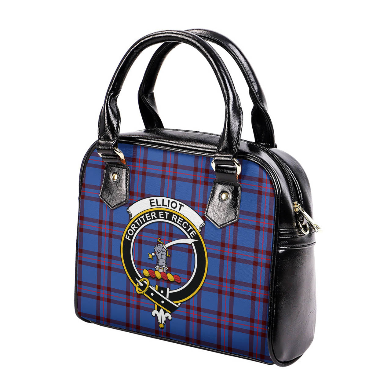 Elliot Modern Tartan Shoulder Handbags with Family Crest - Tartanvibesclothing